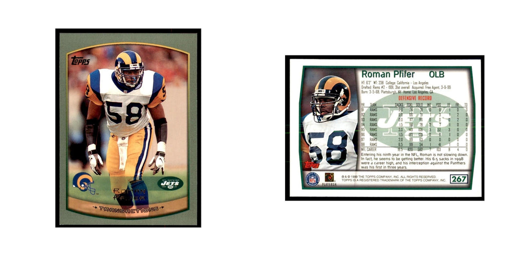 Roman Phifer 1999 Topps #267 Football Cards Football Card NM