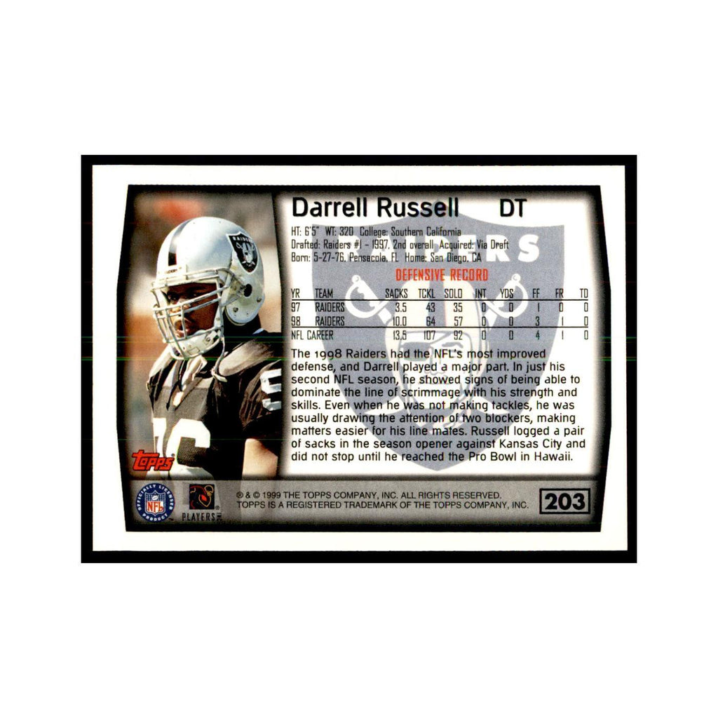 Darrell Russell 1999 Topps #203 Football Cards Football Card NM