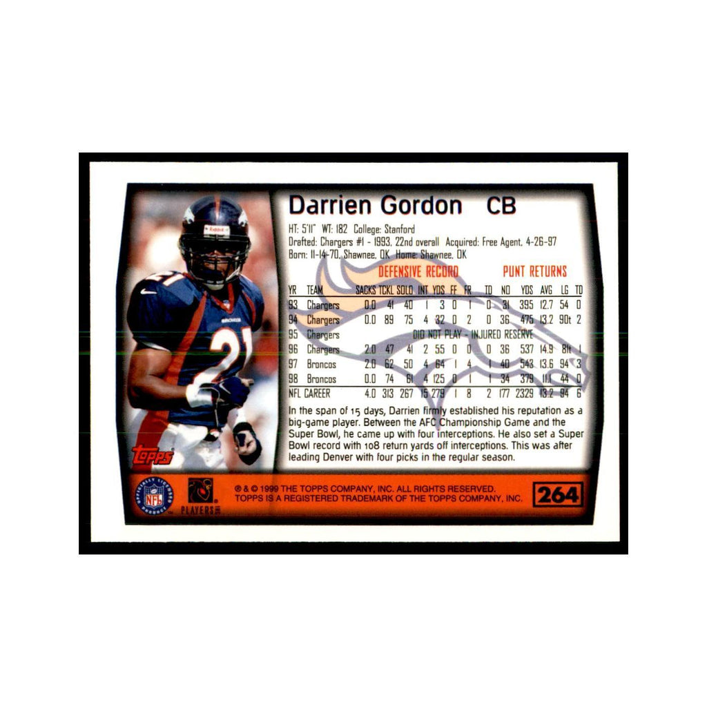 Darrien Gordon 1999 Topps #264 Football Cards Football Card NM