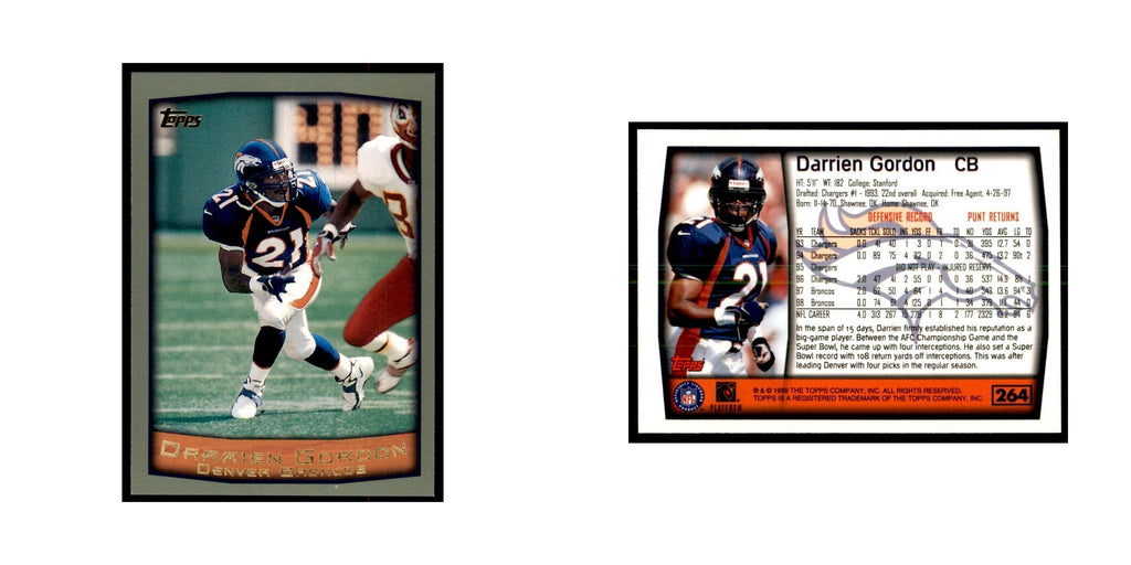 Darrien Gordon 1999 Topps #264 Football Cards Football Card NM