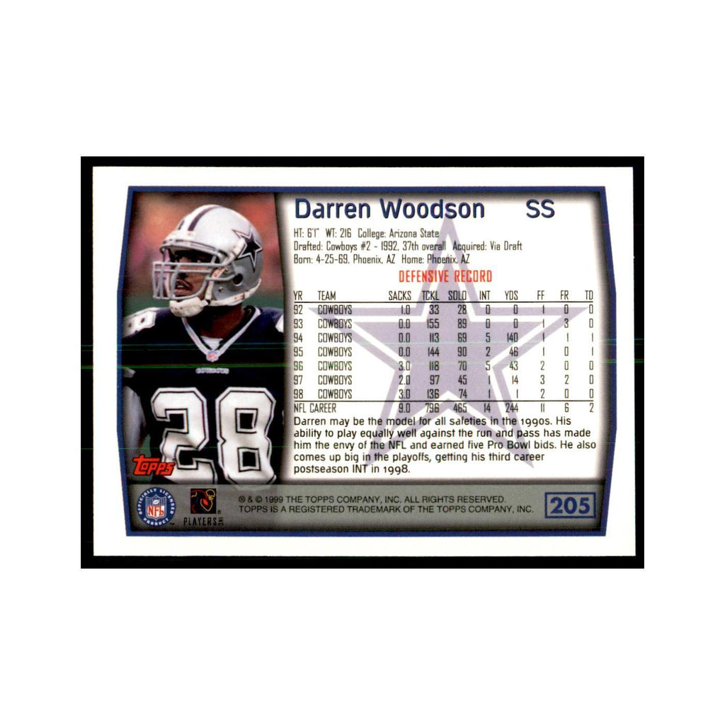 Darren Woodson 1999 Topps #205 Football Cards Football Card NM