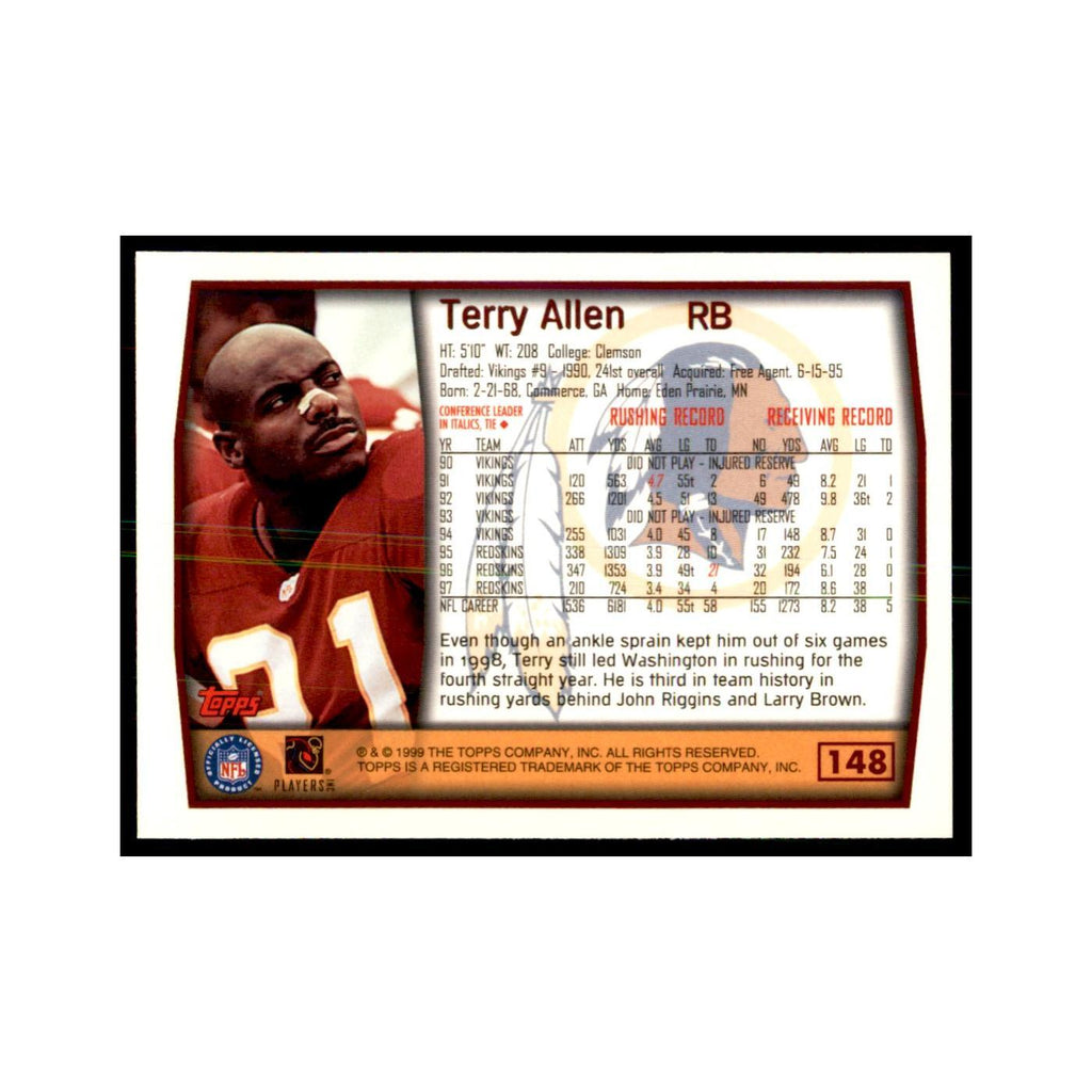 Terry Allen 1999 Topps #148 Football Cards Football Card NM