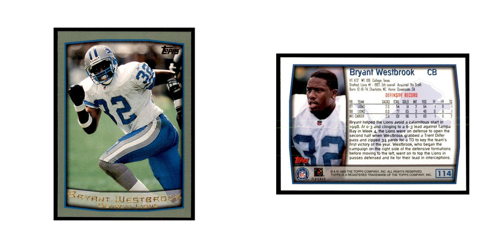 Bryant Westbrook 1999 Topps #114 Football Cards Football Card NM