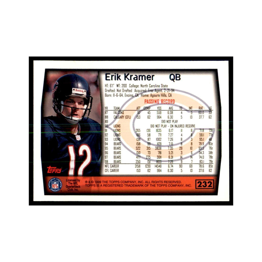 Erik Kramer 1999 Topps #232 Football Cards Football Card NM