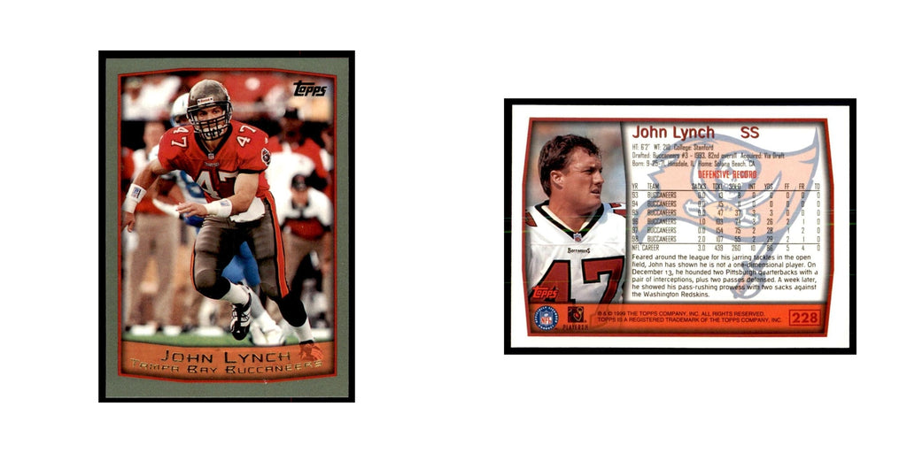 John Lynch 1999 Topps #228 Football Cards Football Card NM