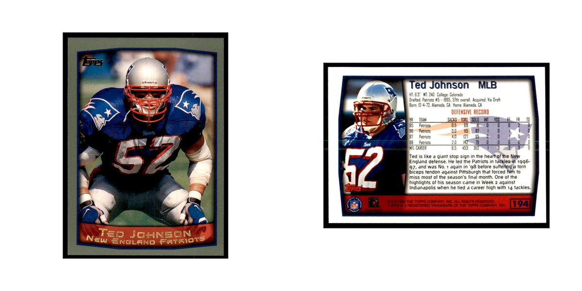 Ted Johnson 1999 Topps #194 Football Cards Football Card NM