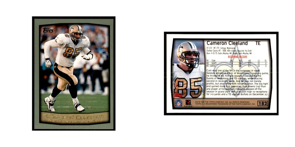 Cameron Cleeland 1999 Topps #182 Football Cards Football Card NM
