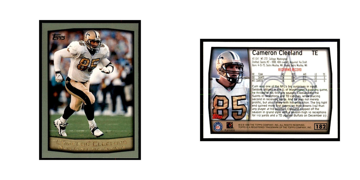 Cameron Cleeland 1999 Topps #182 Football Cards Football Card NM