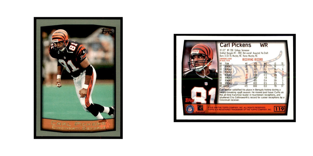 Carl Pickens 1999 Topps #119 Football Cards Football Card NM