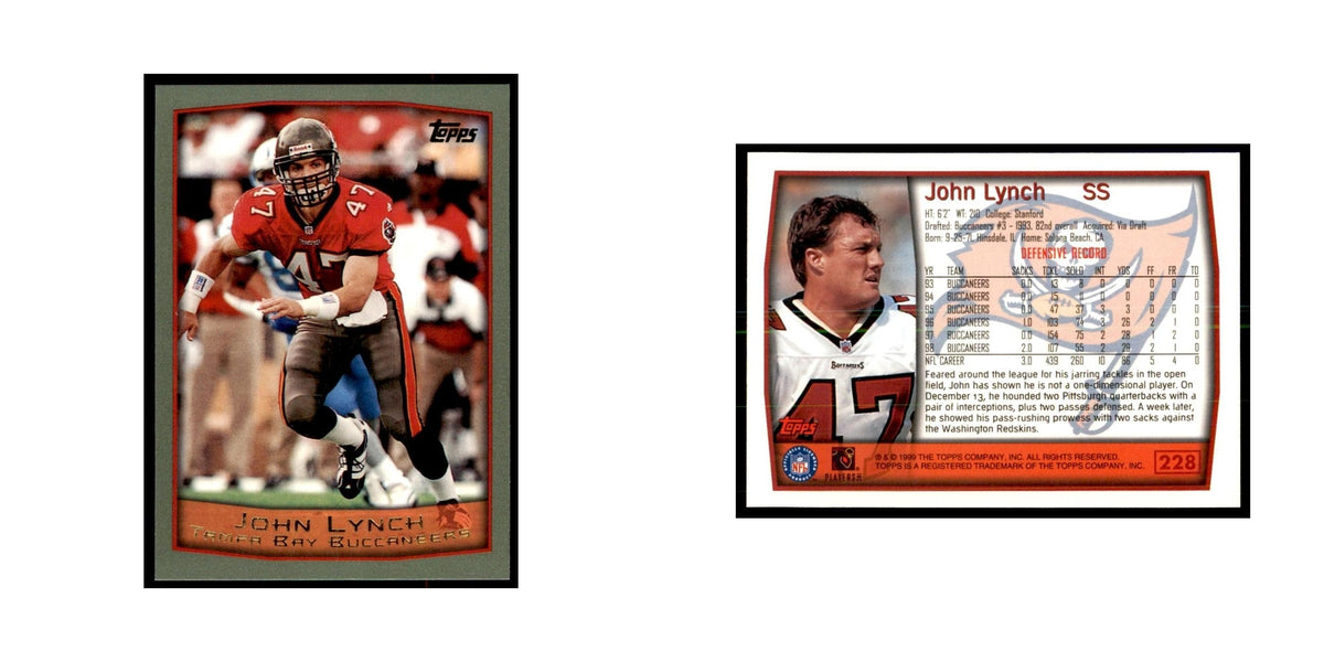 John Lynch 1999 Topps #228 Football Cards Football Card NM