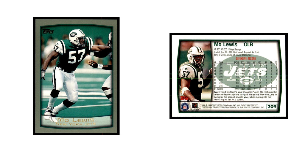 Mo Lewis 1999 Topps #209 Football Cards Football Card NM