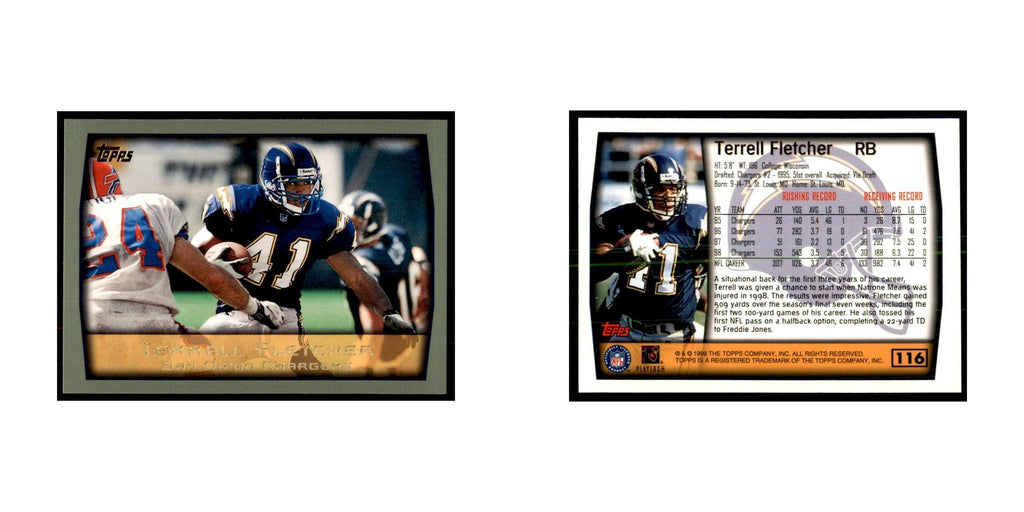 Terrell Fletcher 1999 Topps #116 Football Cards Football Card NM