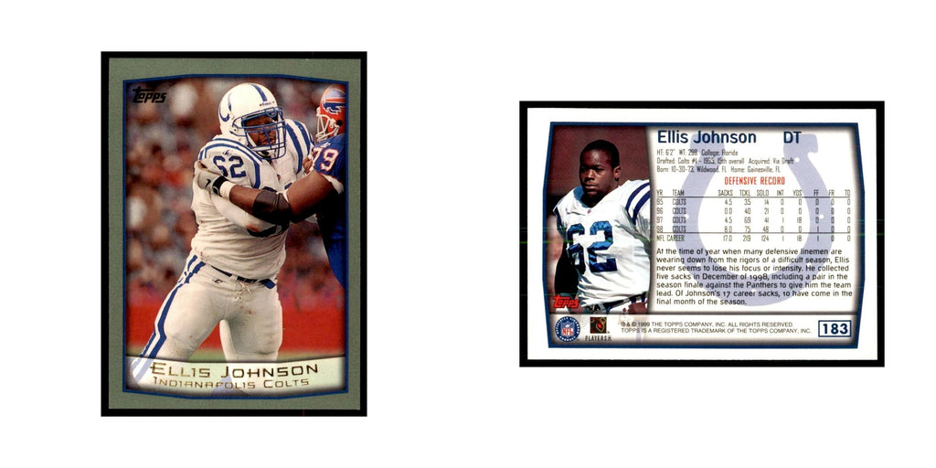 Ellis Johnson 1999 Topps #183 Football Cards Football Card NM