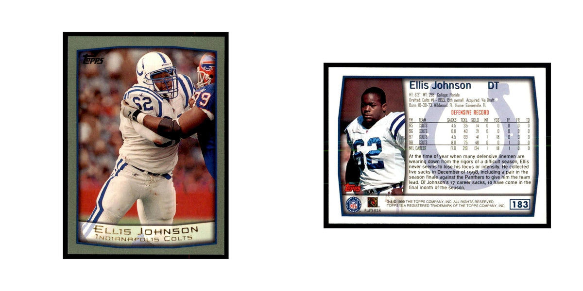 Ellis Johnson 1999 Topps #183 Football Cards Football Card NM
