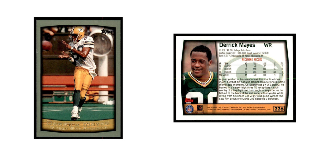Derrick Mayes 1999 Topps #226 Football Cards Football Card NM