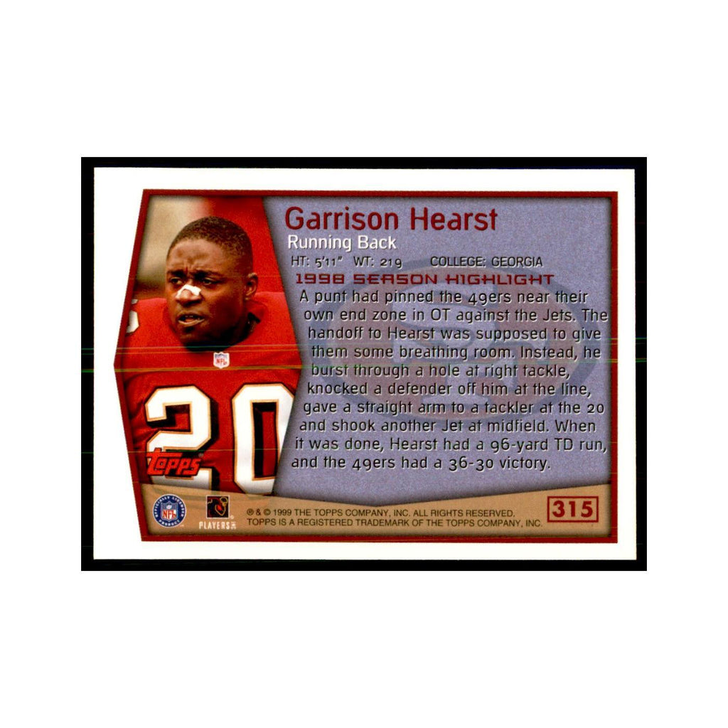 Garrison Hearst 1999 Topps #315 Football Cards Football Card NM