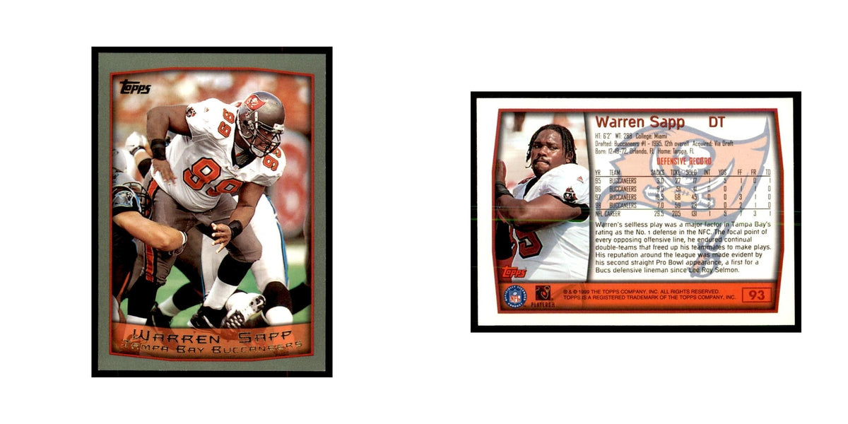 Warren Sapp 1999 Topps #93 Football Cards Football Card NM