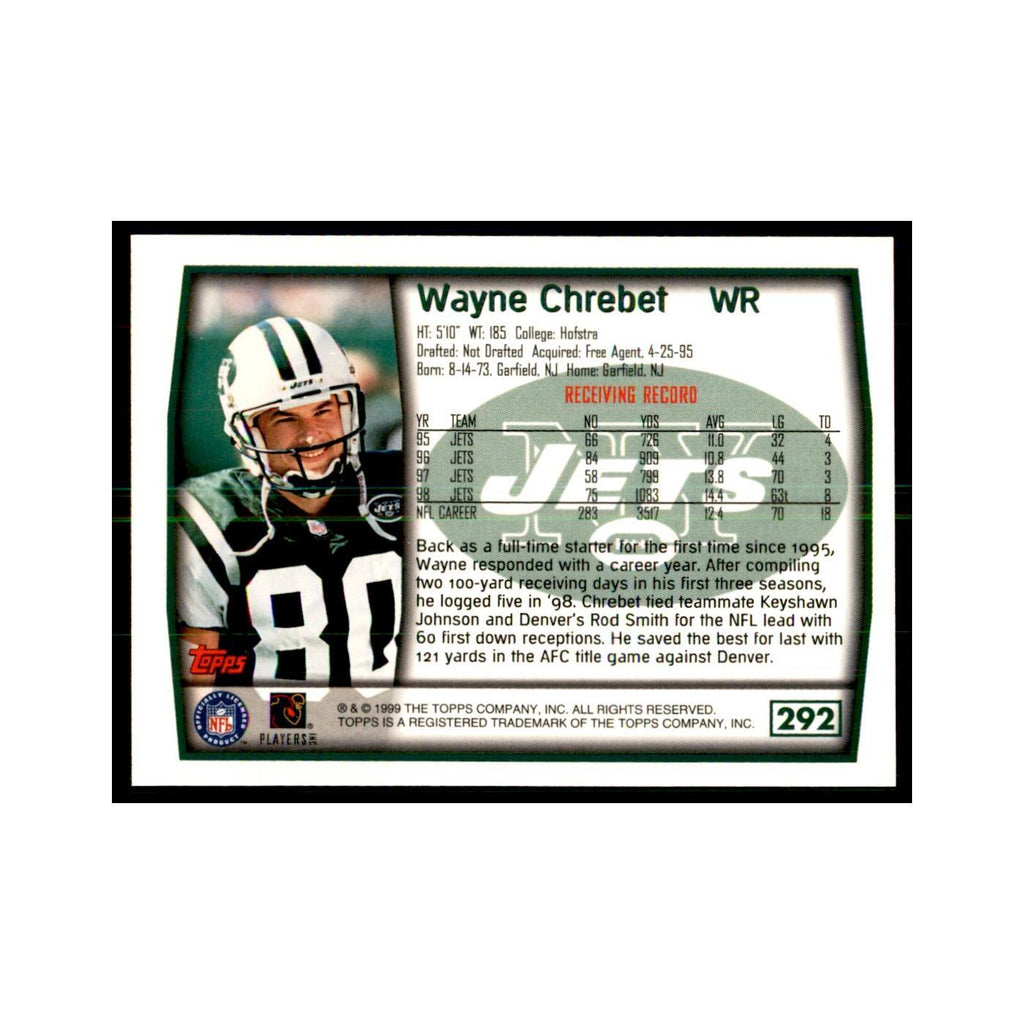 Wayne Chrebet 1999 Topps #292 Football Cards Football Card NM