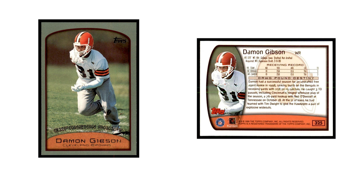 Damon Gibson 1999 Topps #325 Football Cards Football Card NM