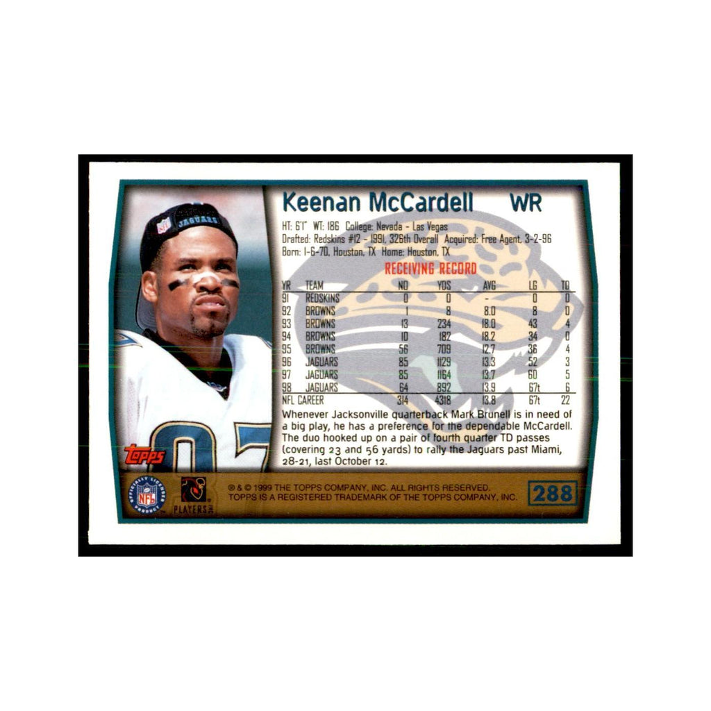 Keenan McCardell 1999 Topps #288 Football Cards Football Card NM