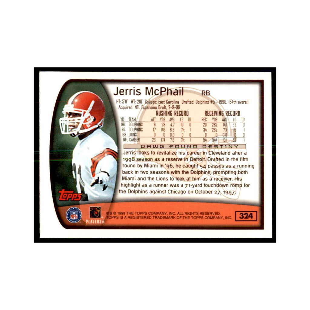 Jerris McPhail 1999 Topps #324 Football Cards Football Card NM