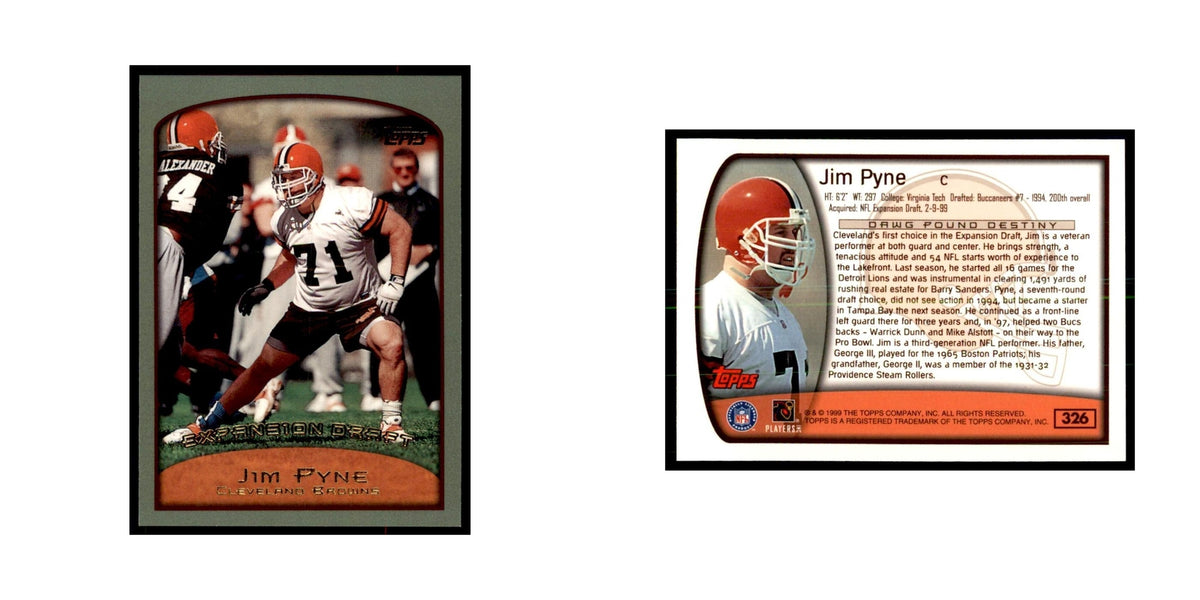 Jim Pyne 1999 Topps #326 Football Cards Football Card NM