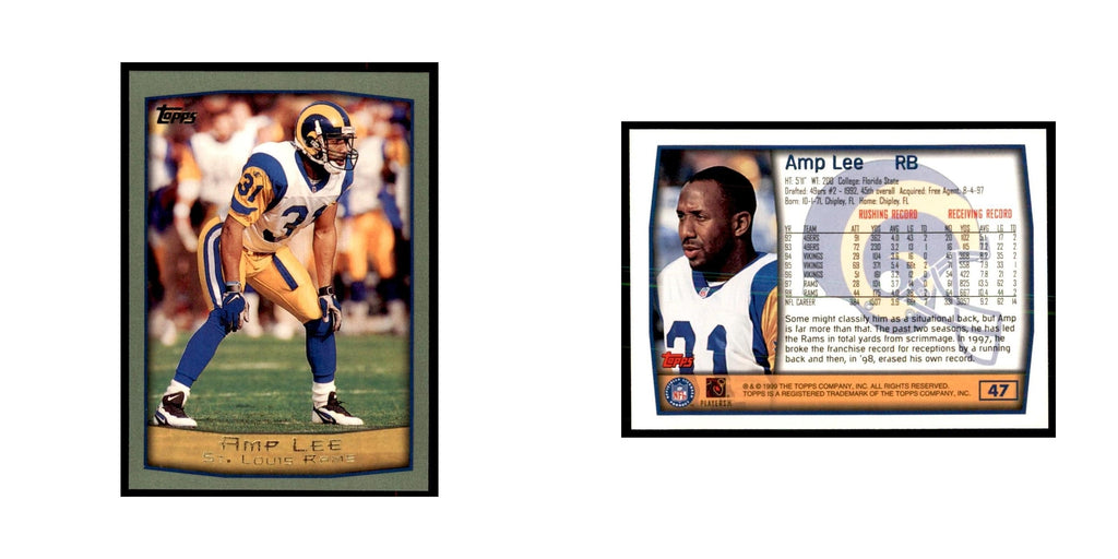 Amp Lee 1999 Topps #47 Football Cards Football Card NM