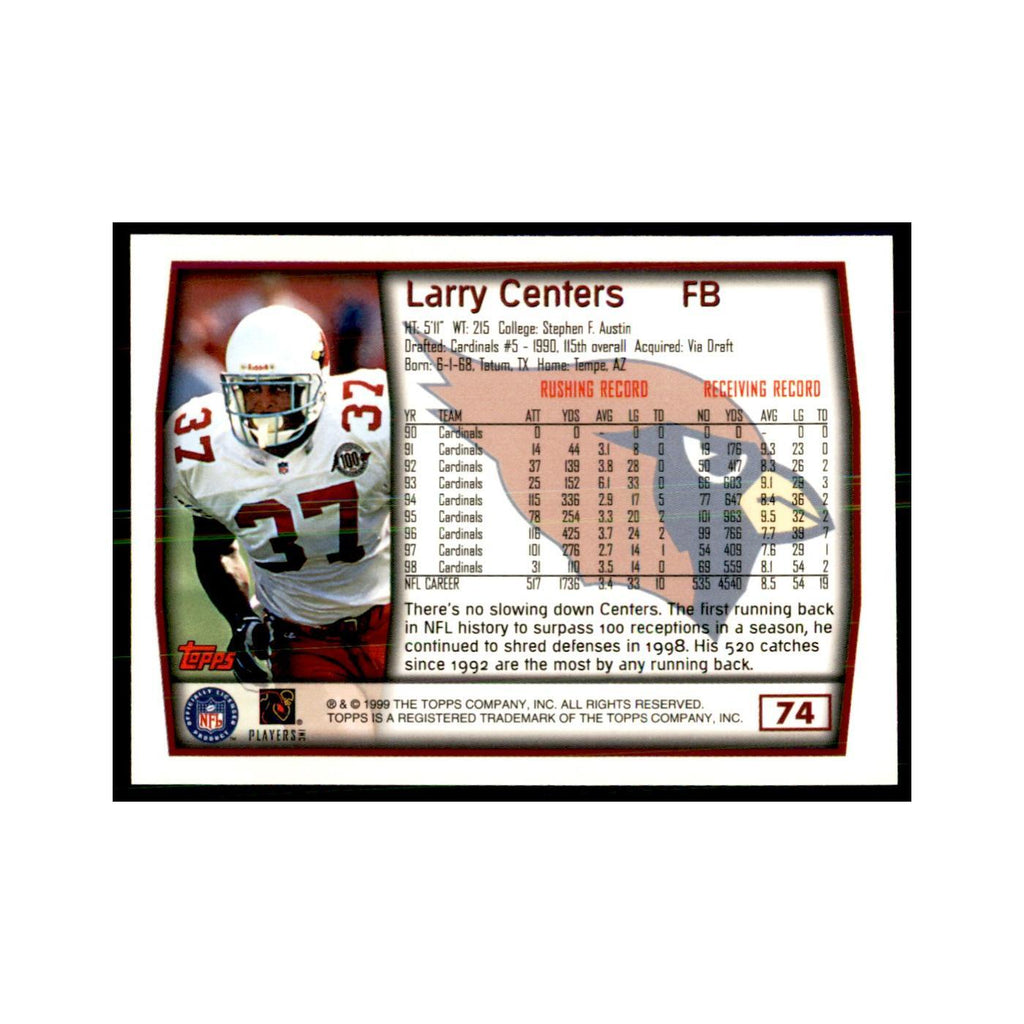 Larry Centers 1999 Topps #74 Football Cards Football Card NM