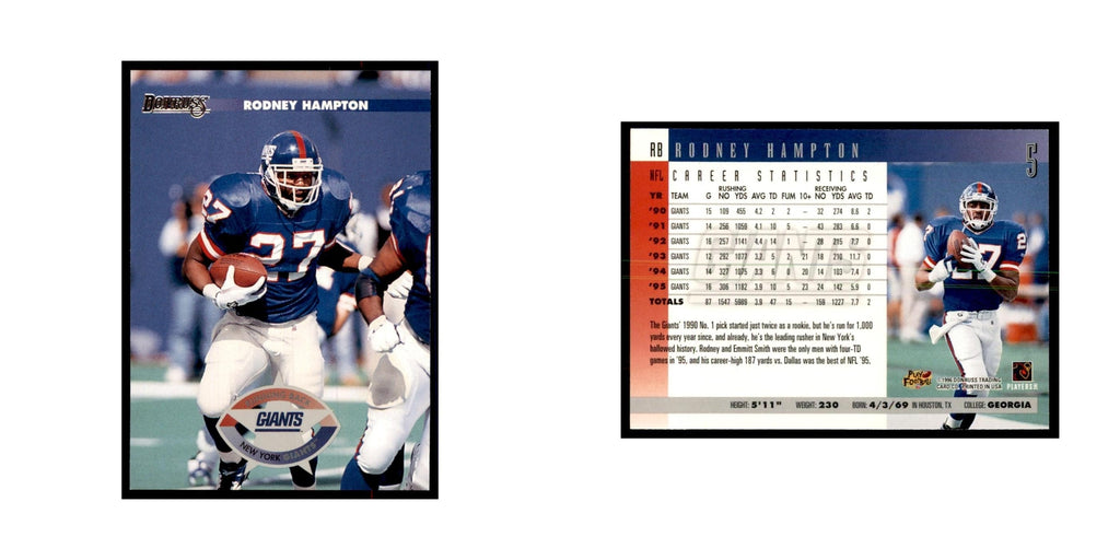 Rodney Hampton 1996 Donruss #5 Football Cards Football Card NM