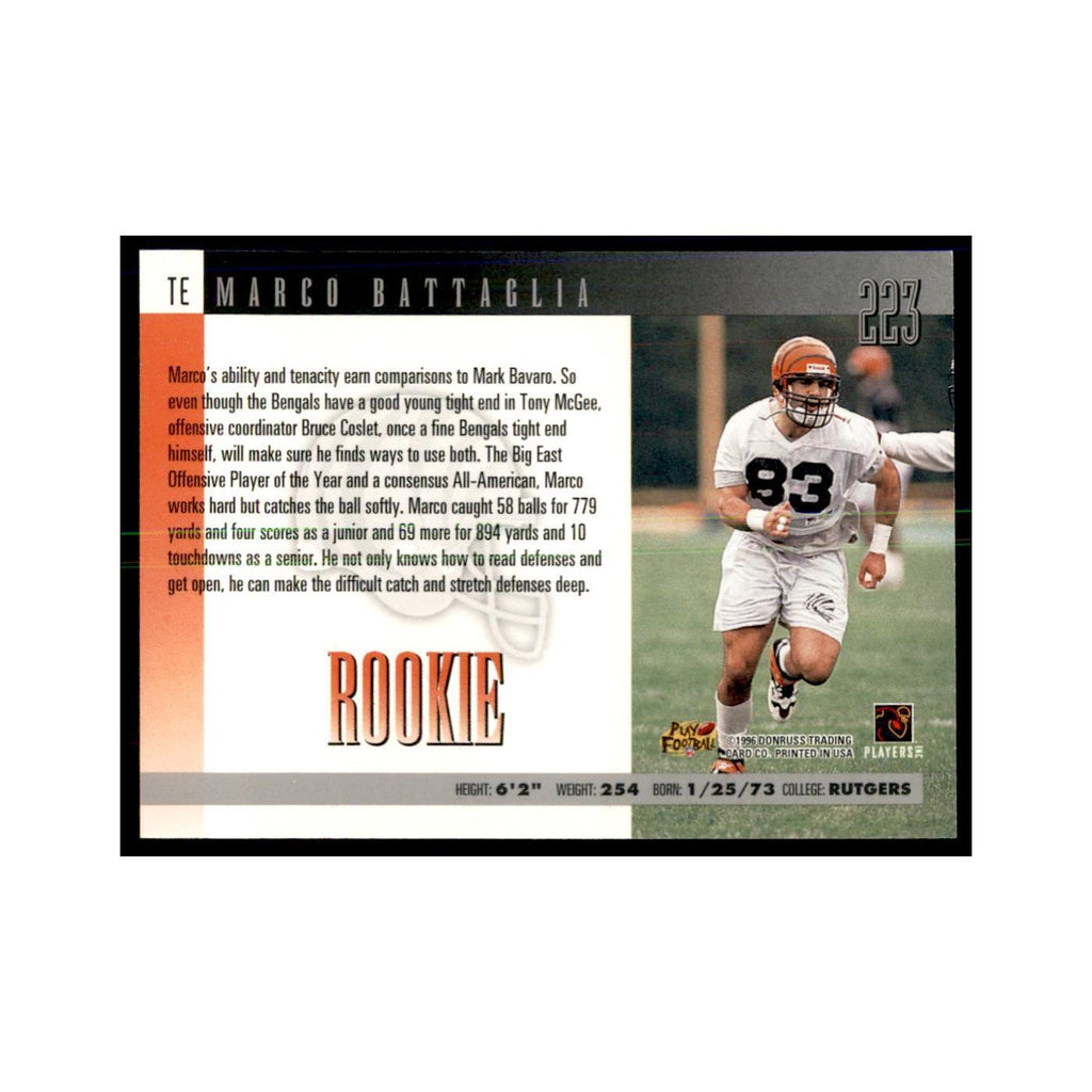 Marco Battaglia Rookie 1996 Donruss #223 Football Cards Football Card NM