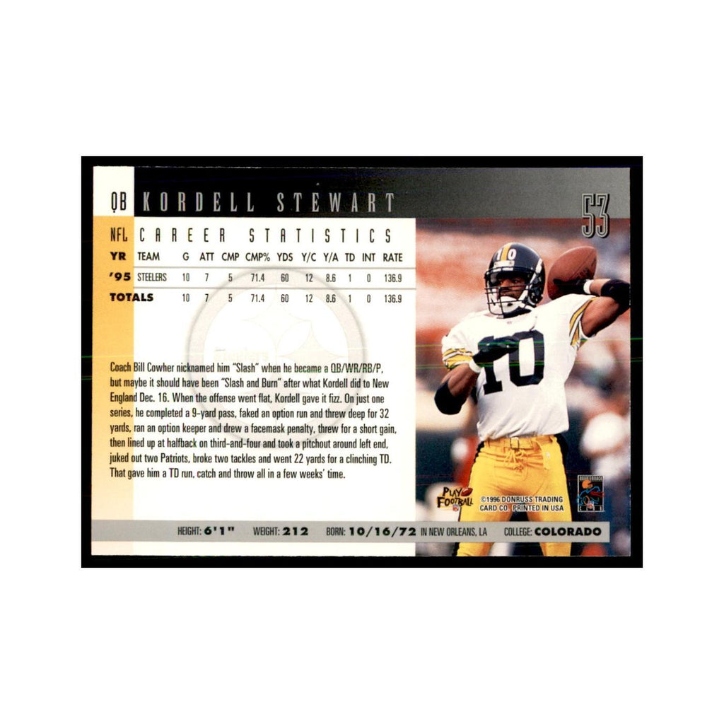 Kordell Stewart 1996 Donruss #53 Football Cards Football Card NM