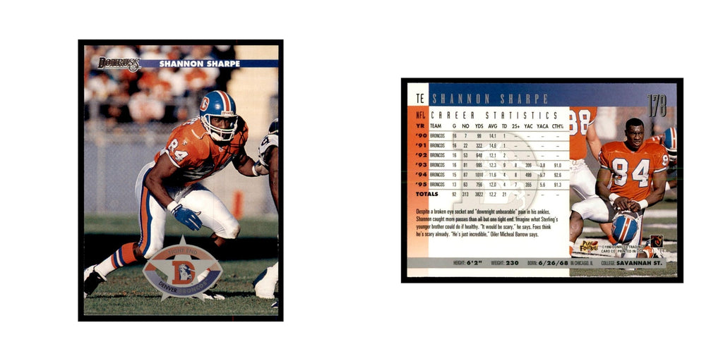 Shannon Sharpe 1996 Donruss #178 Football Cards Football Card NM