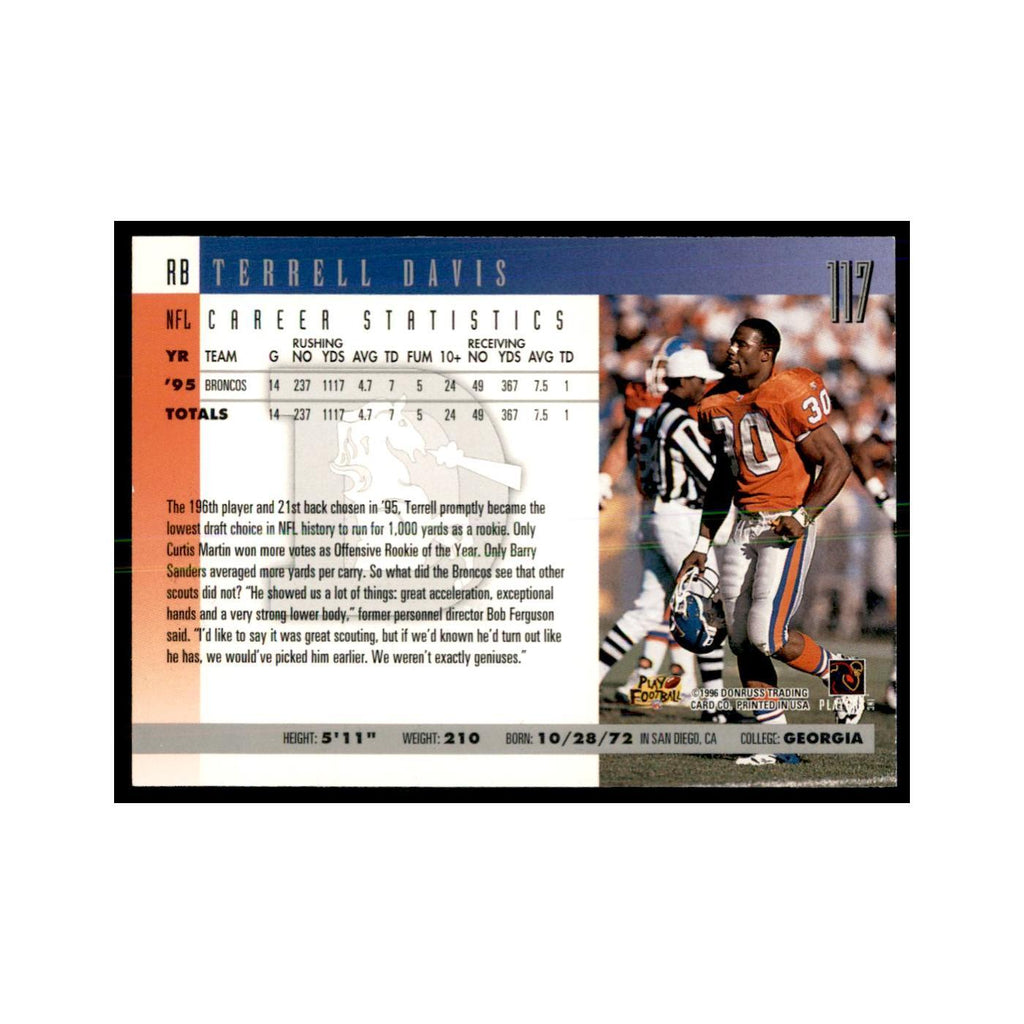 Terrell Davis 1996 Donruss #117 Football Cards Football Card NM