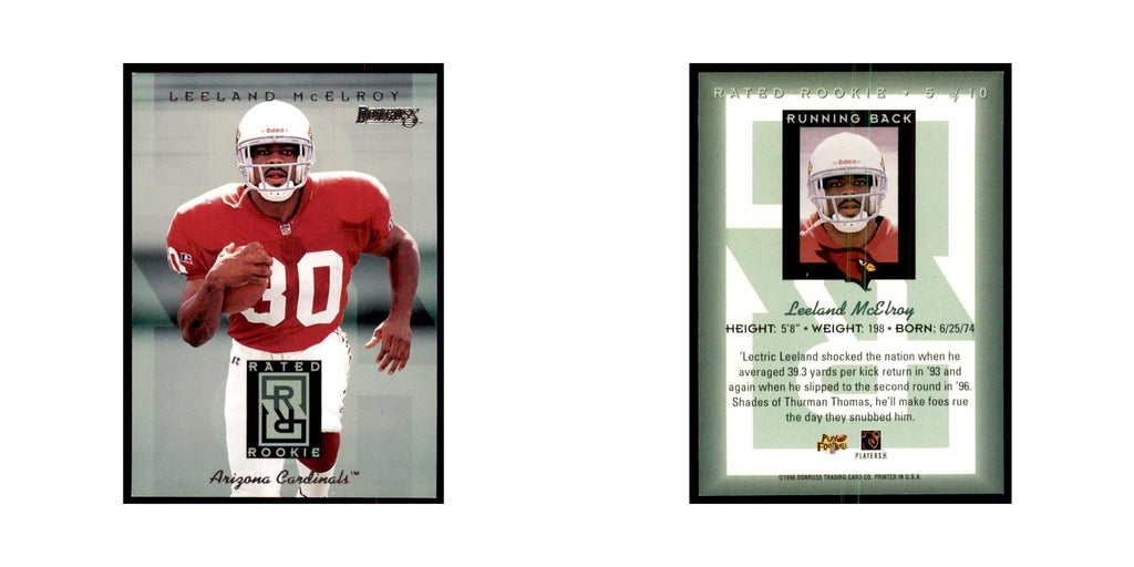 Leeland McElroy Rookie 1996 Donruss #5 Football Cards Football Card NM