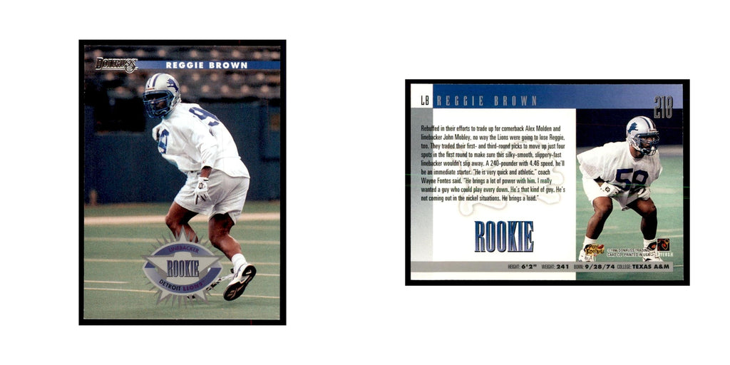 Reggie Brown Rookie 1996 Donruss #218 Football Cards Football Card NM