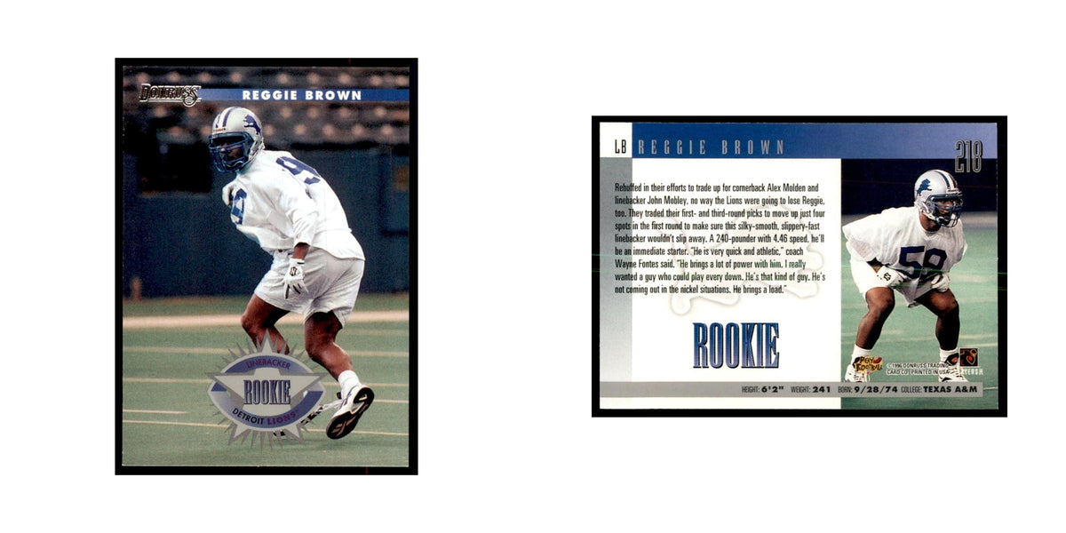 Reggie Brown Rookie 1996 Donruss #218 Football Cards Football Card NM
