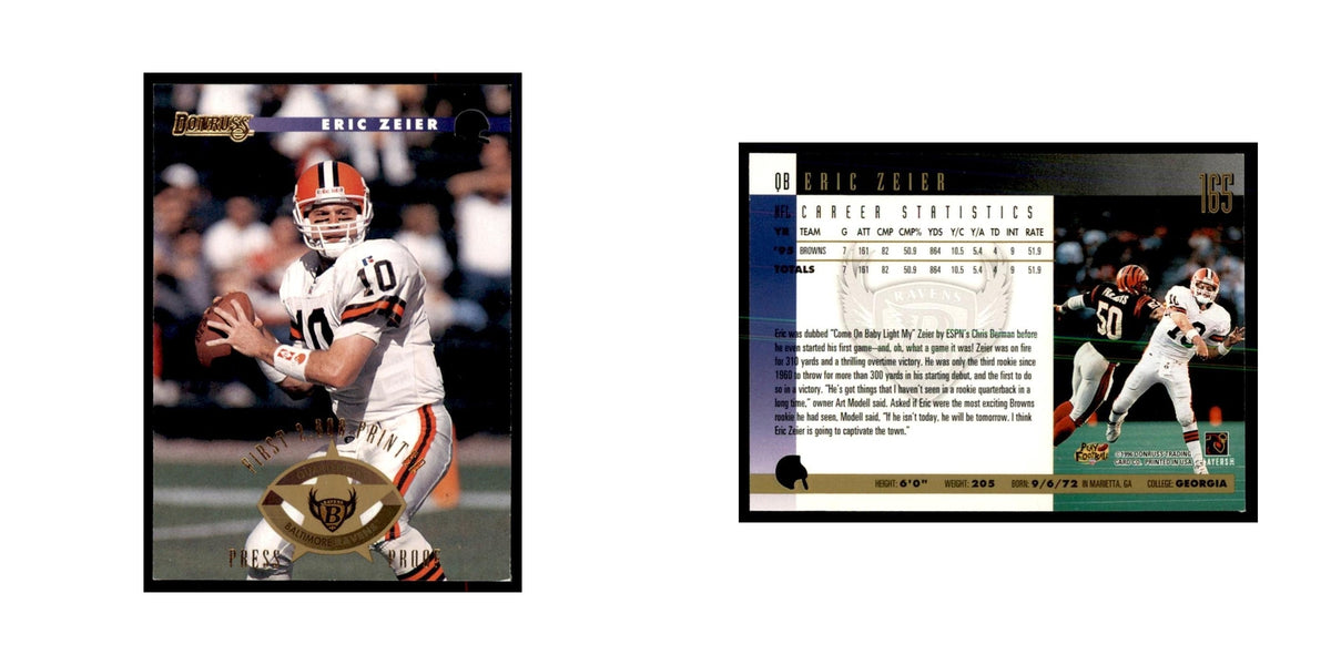 Eric Zeier 1996 Donruss #165 Football Cards Football Card NM
