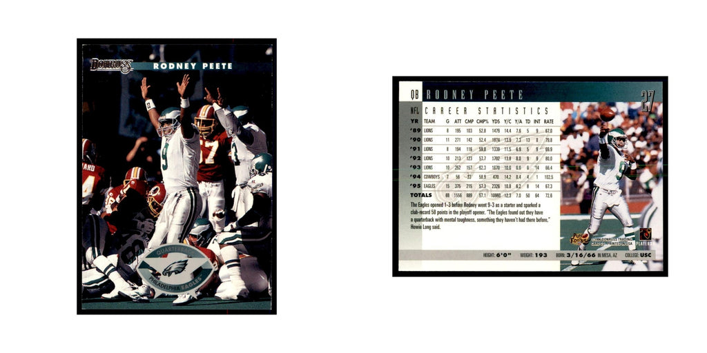 Rodney Peete 1996 Donruss #27 Football Cards Football Card NM