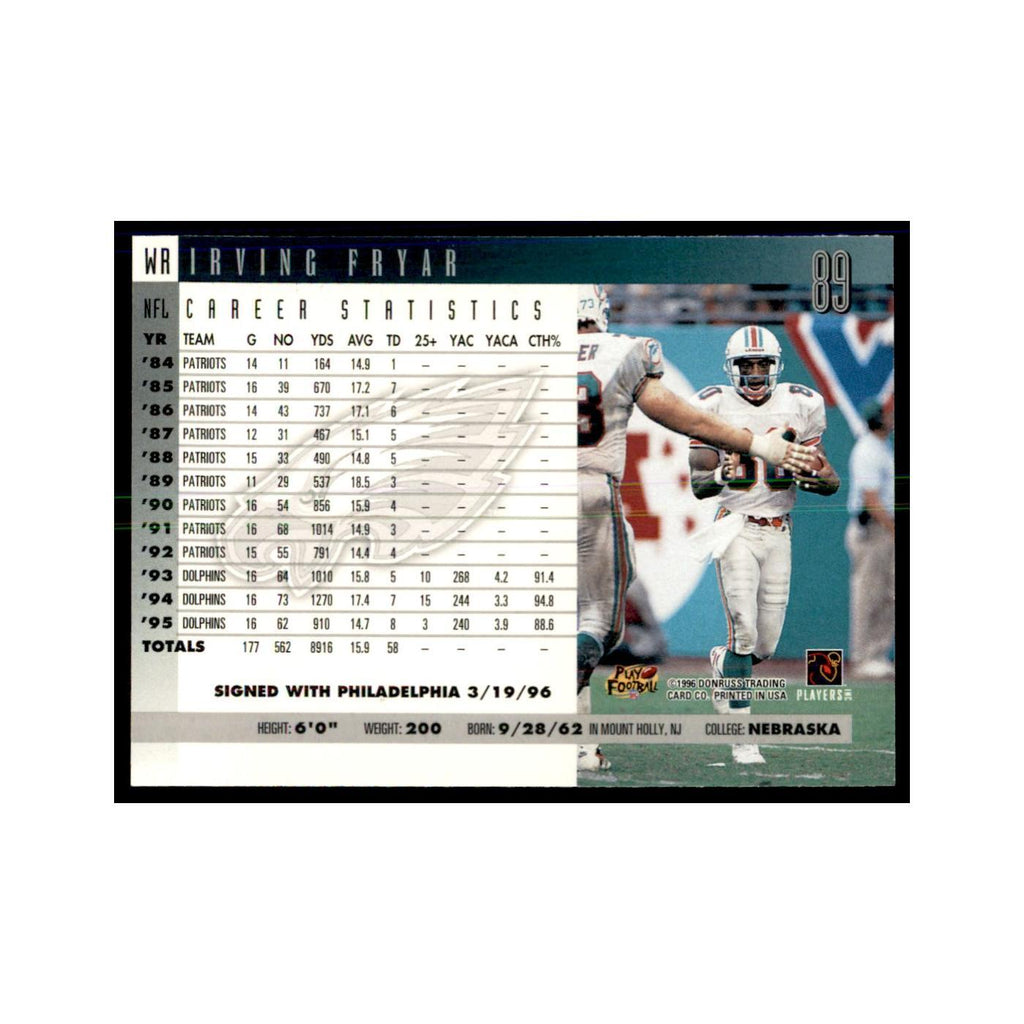 Irving Fryar 1996 Donruss #89 Football Cards Football Card NM