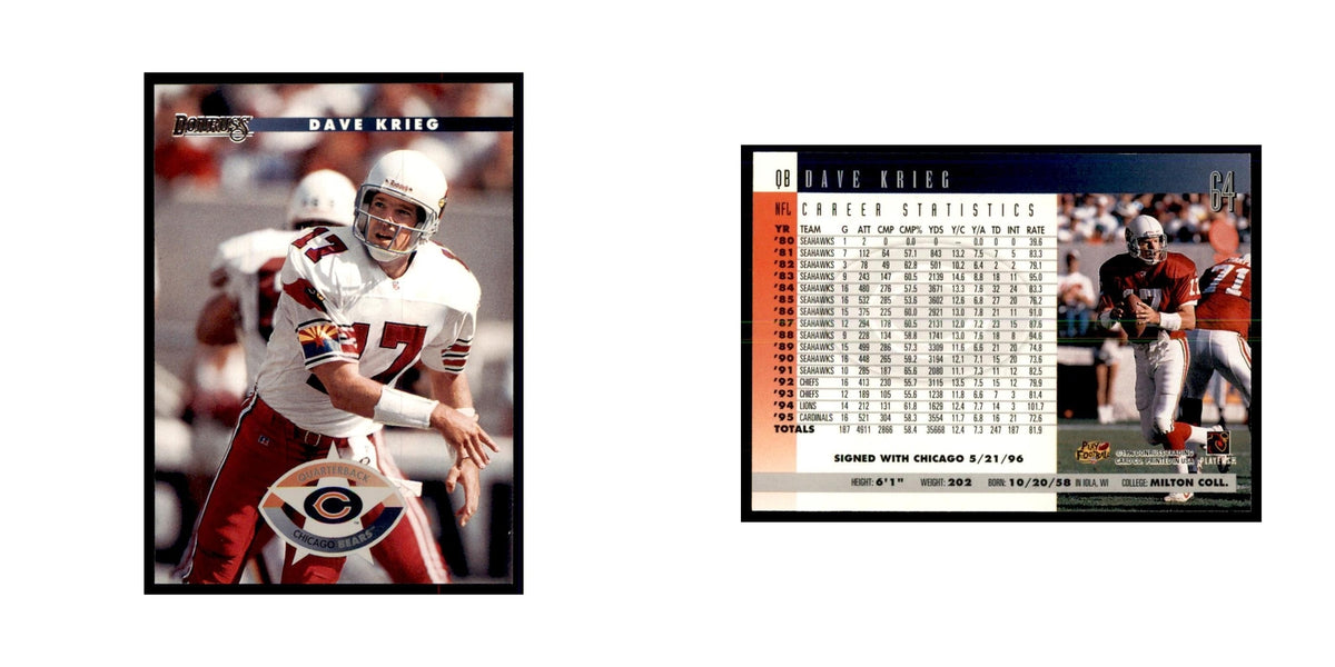 Dave Krieg 1996 Donruss #64 Football Cards Football Card NM