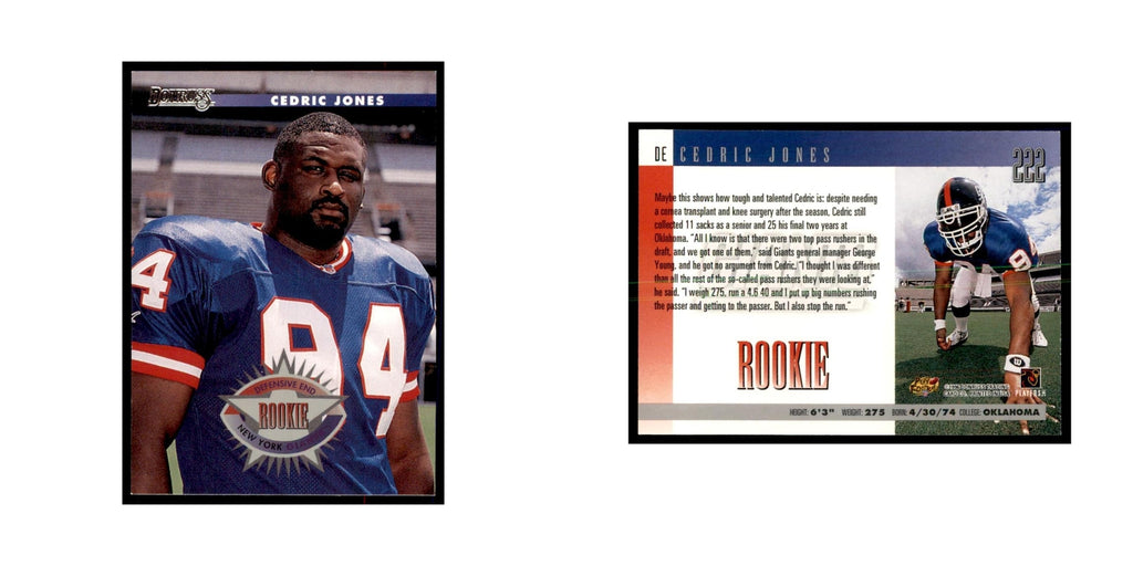 Cedric Jones Rookie 1996 Donruss #222 Football Cards Football Card NM
