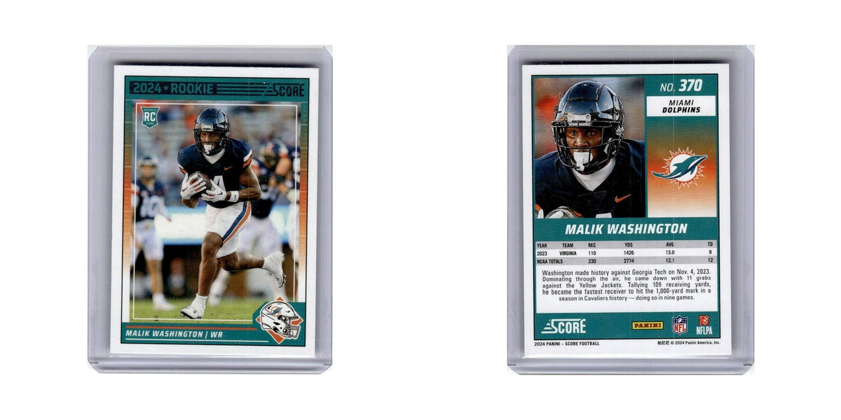 Malik Washington Rookie 2024 Score #370 Miami Dolphins Football Card NM