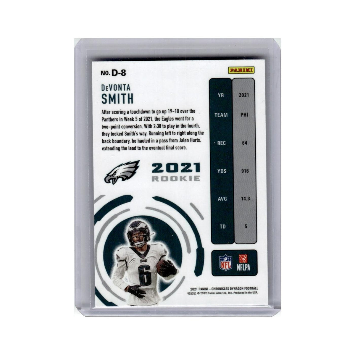 DeVonta Smith Rookie 2021 Panini Chronicles Dynagon #D-8 Philadelphia Eagles NM
