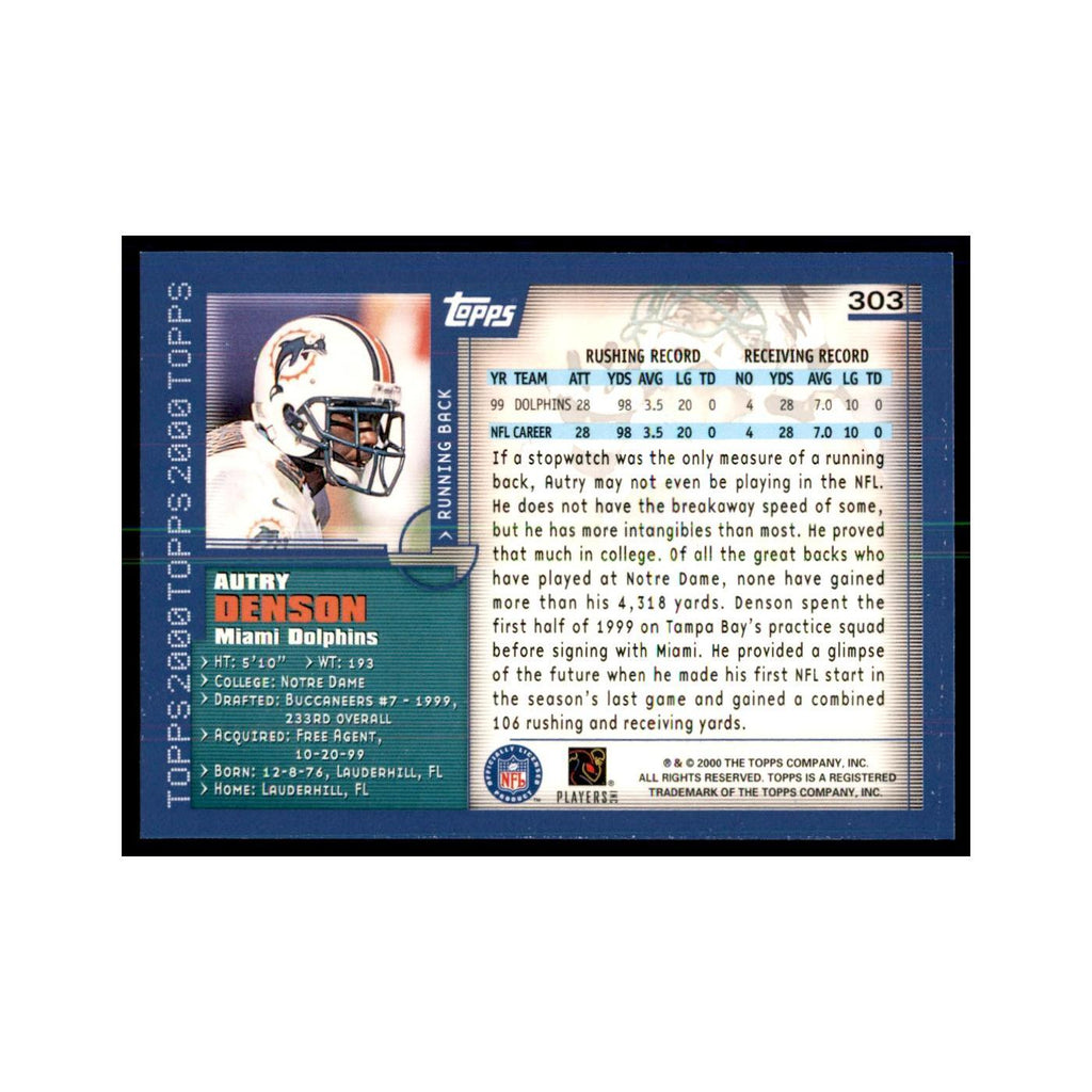 Autry Denson 2000 Topps #303 Football Cards Football Card NM