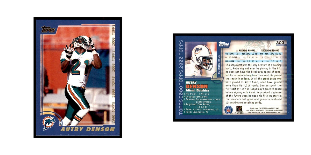 Autry Denson 2000 Topps #303 Football Cards Football Card NM