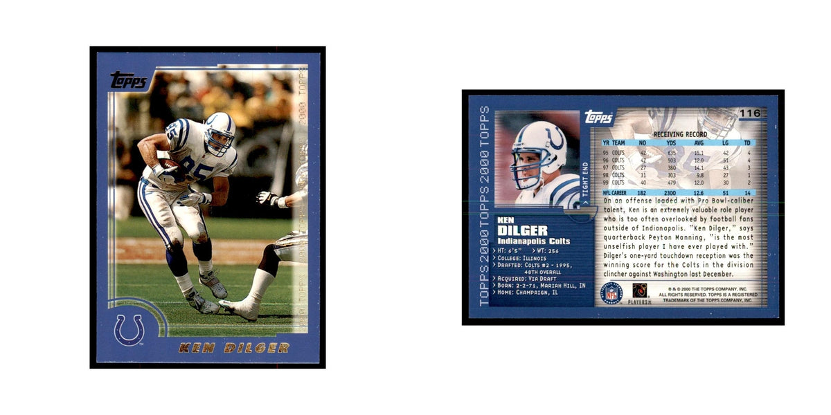 Ken Dilger 2000 Topps #116 Football Cards Football Card NM