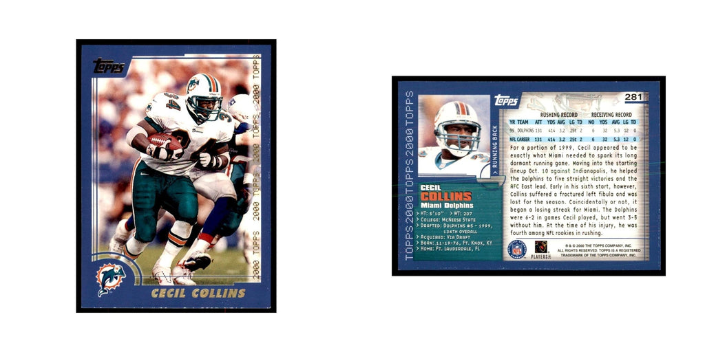 Cecil Collins 2000 Topps #281 Football Cards Football Card NM