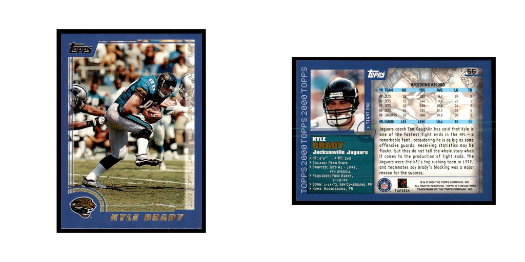 Kyle Brady 2000 Topps #55 Football Cards Football Card NM