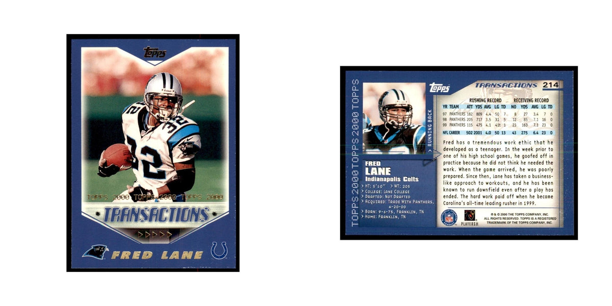 Fred Lane 2000 Topps #214 Football Cards Football Card NM