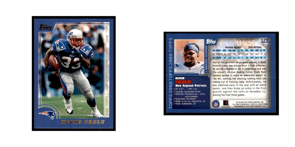 Kevin Faulk 2000 Topps #179 Football Cards Football Card NM